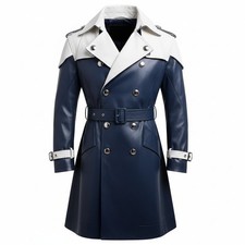 Men’s Blue & White Leather