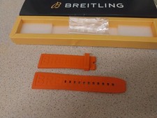 Genuine 22mm Breitling Pro 3 Orange Rubber Watch Strap 174SS boxed (no buckle)