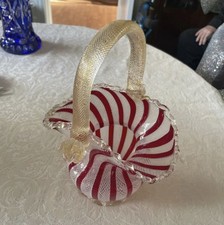 Vintage Venetian Murano glass basket