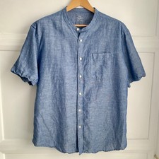 M&S Linen Grandad Collar Shirt