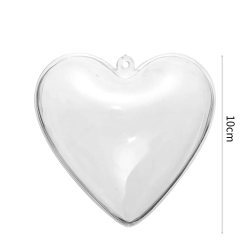 Clear fillable heart - heart, baubles