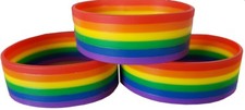 Gay Lesbian Rainbow Pride Silicon Rubber Wristband - SALE!