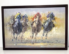 Horse racing painting oil - horse,