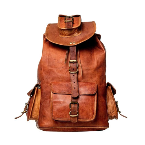 Leather backpack bag vintage - leather,