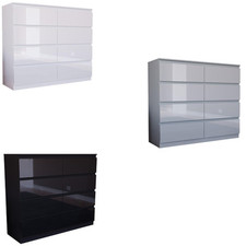 Modern 8 Drawer Chest of Drawers Gloss Storage Cabinet Bedroom Furniture