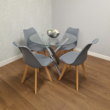 Round Glass Dining Table Set