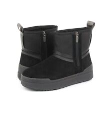 UGG Black Suede Leather Classic Tech Mini Ankle Boots - NEW - Size UK 7