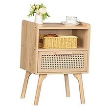  Rattan Nightstand, Boho Side