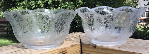 Antique etched glass urn - antique,