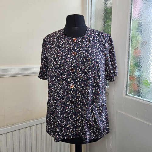 Vintage navy ditsy floral - navy,