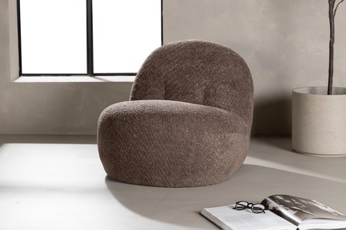 Brown bouclé accent chair - brown,