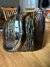 1970s Vintage Studio Pottery England Brutalist Earth Tones Abstract Ceramic Cat