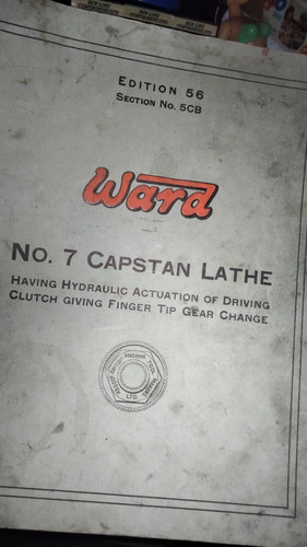 Ward capstan lathe manual - ward, #7