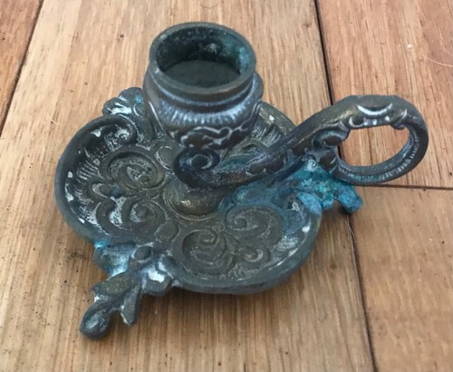 Small ornate brass wee willie - brass,