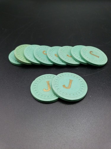 Vintage clay poker - clay, green