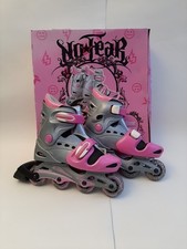 Girls No Fear Inline Skates Adjustable Kids Childs UK Size 1 - 4