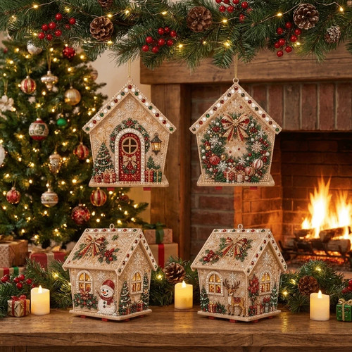 House christmas pearl art - 3d,