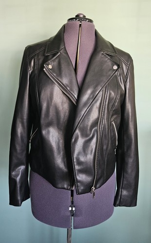 Faux leather biker jacket - leather,