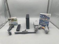 Nintendo Wii Black Console  + Wii Sports + Wii Sports Resort bundle