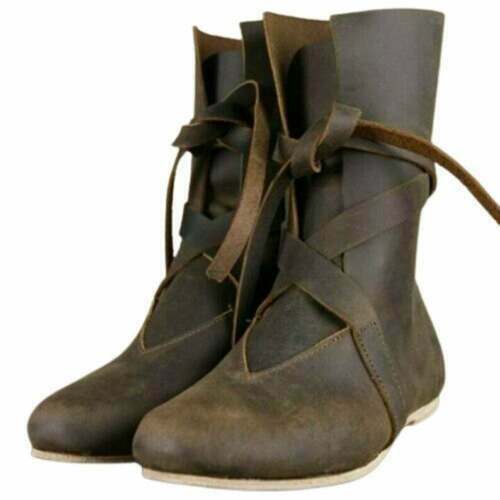 Medieval leather boots - leather,