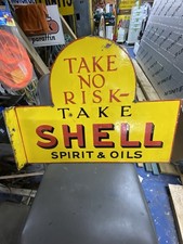 Original Enamel Sign SHELL TAKE NO RISK