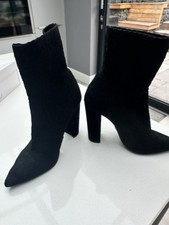 Topshop Esme High Heeled Fabric Sock Boot In Black Worn Once With Box Size 5