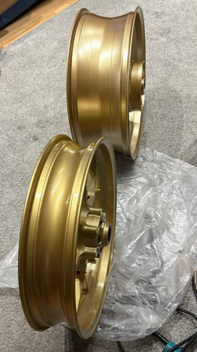 Gold front rear wheels - rear, rims