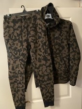 Nike Men's Tech Fleece Camo Windrunner Full Tracksuit Jacket & Bottoms Small S