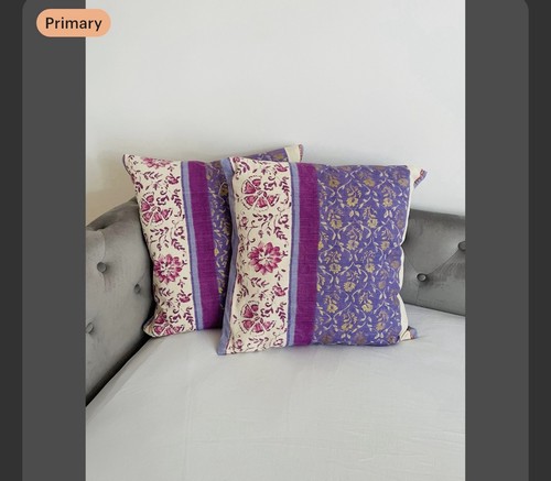 Handmade floral cotton cushion - floral,