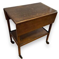 Vintage Mid-Century Oak Wheeled Tea Trolley / Hostess Trolley Dessert trolley