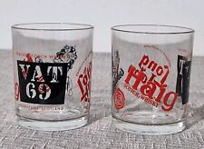 x2 Vintage VAT 69 Haig Long John Scotch Whisky Glasses Whiskey Ballantines 250ml