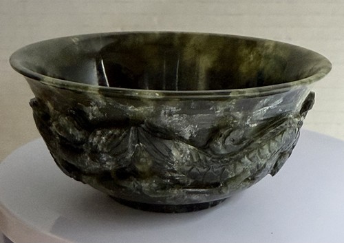 Natural jade carving bowl hand - carving,