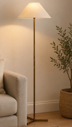 Tripod floor lamp brass effect - lamp,