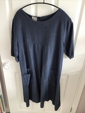 Linen Navy Dress Vera Tucci