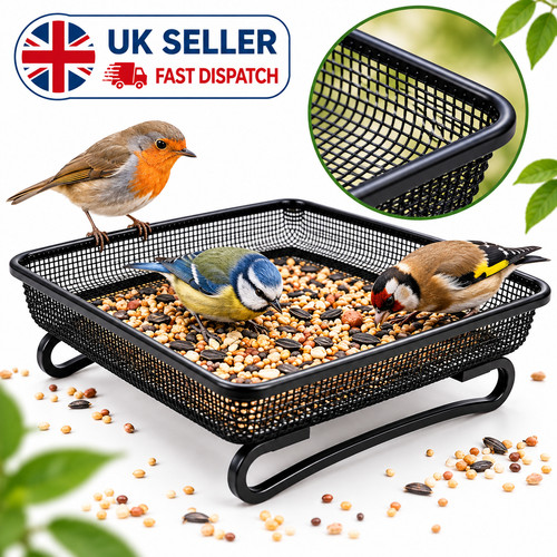Square ground bird feeder - bird, tray