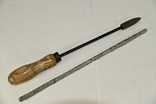 Vintage Soldering Iron 12” Copper Tip Wooden Handle + One Stick of Solder