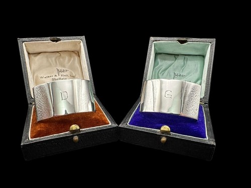 Pair antique silver napkin - pair,