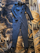 Vintage Ralph Lauren Ski Suit Women's 6 Black One Piece Racing Team Wool Stirrup