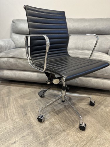 Eames style black - black, leather