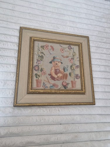 Teddy needlepoint embroidered - needlepoint,