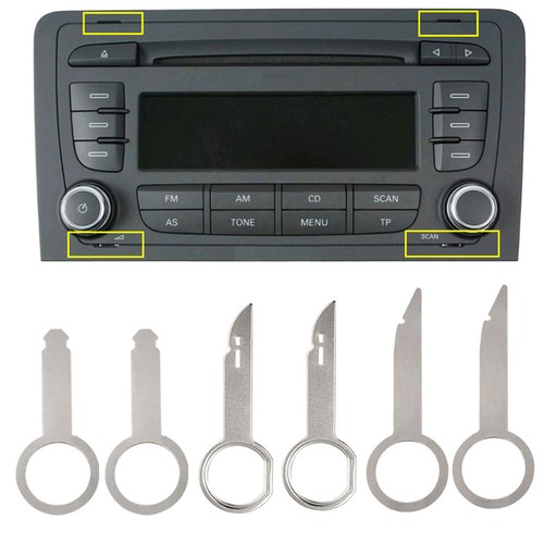 Auto car radio - removal, key