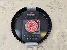 Tala Performance 25 cm Dia Fluted Tart Tin, Professional Gauge Carbon with Eclip