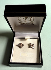 STERLING SILVER BEE STUD EARRINGS. NEW AND BOXED