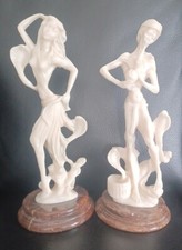VINTAGE.V RARE.PAIR OF JAPANESE/CHINIES SNAKE CHARMERS FIGURINES.