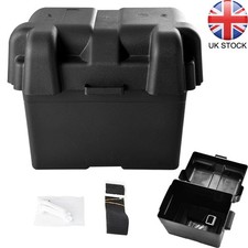 Leisure Battery Box Black Small With Straps For Caravan Camper Boat Motorhome UK