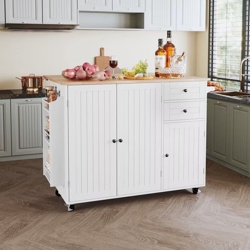 White kitchen island trolley - kitchen,