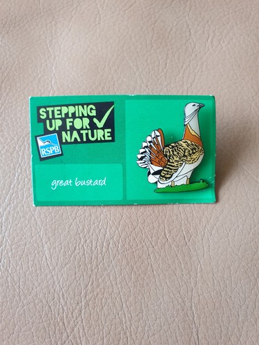 Rspb great bustard enamel pin - great,