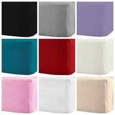 100% Brushed Cotton Flannelette 40CM/16" Extra Deep Fitted Sheets in 12 Colours