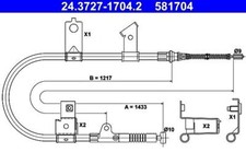 Parking Brake Cable ATE Fits