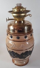 Superb Large Antique Victorian Doulton Lambeth Stoneware Oil Lamp Dated 1884